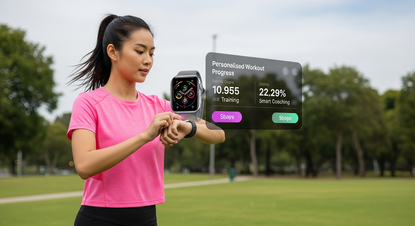 Apple Workout Buddy em ação com interface de IA
