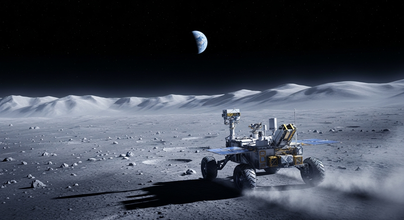 Rover Tenacious na Lua - Ilustração