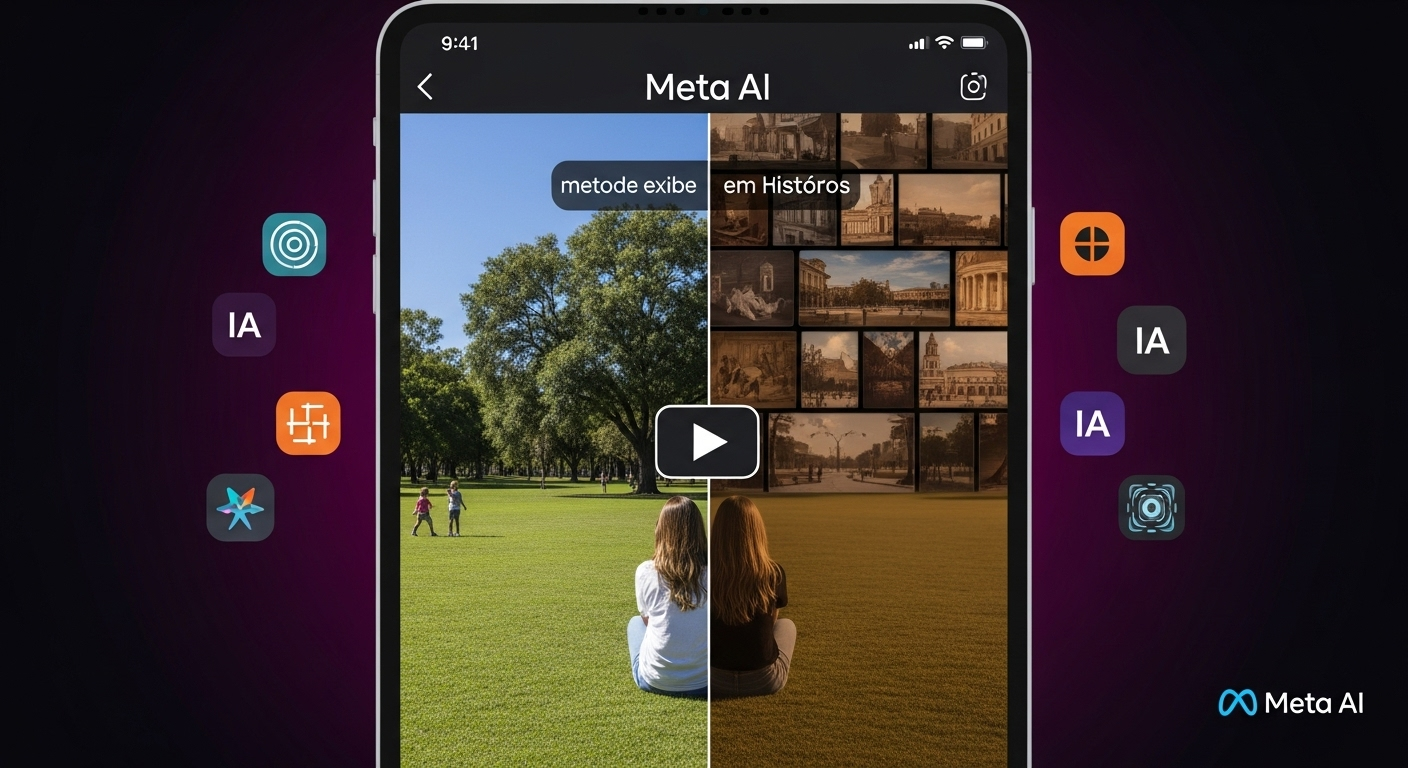 Visualização da edição de vídeo com Meta AI