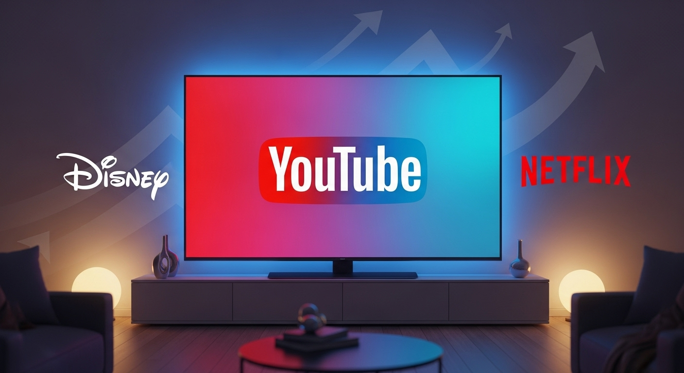 YouTube lidera audiência de TV, superando Disney e Netflix